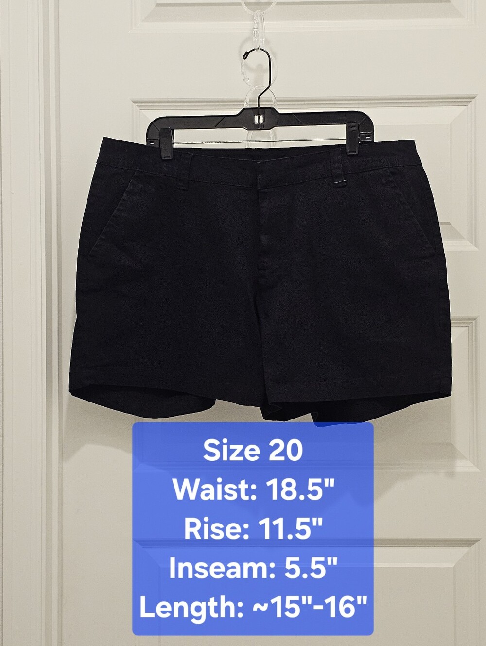 Lane Bryant Black Chino Shorts Size 20 EUC Mid-Rise 5.5” Inseam